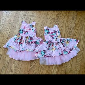 Girls size 8 floral Satin - polyester dress.
